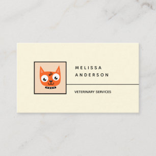 Business card for veterinary services.