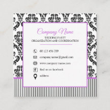 Business card for wedding party organizers