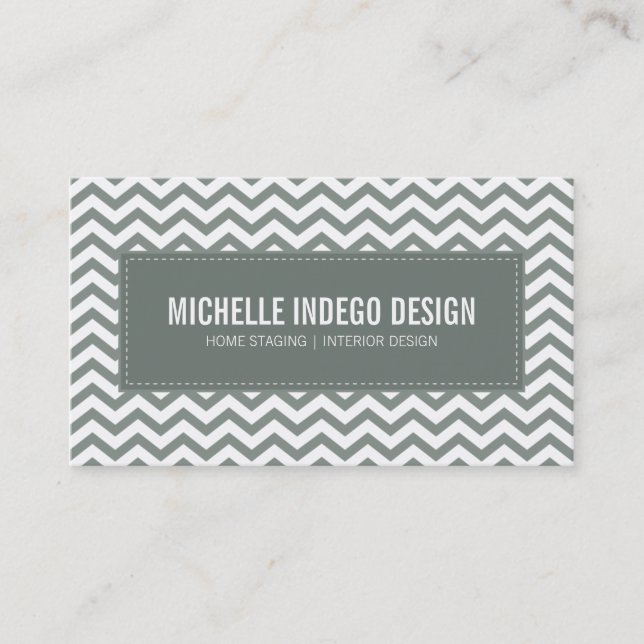 BUSINESS CARD fresh chevron pattern (Front)