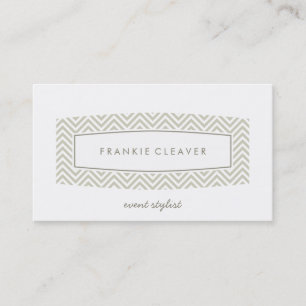 BUSINESS CARD fresh chevron patterned panel taupe