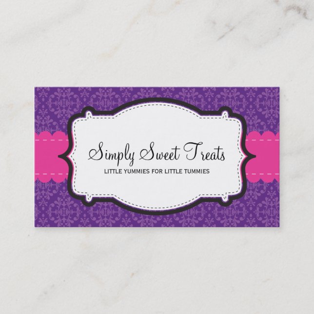 BUSINESS CARD :: funky damask 8L (Front)