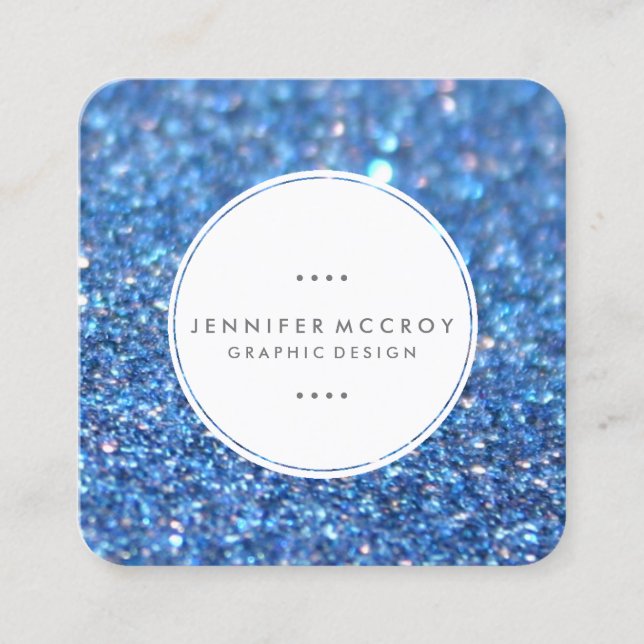 Business Card - Glitter Biz Blue (Front)