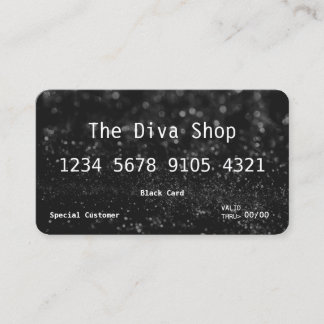 Business Card | Glitter Credit Card Black