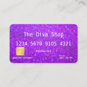 Business Card   Glitter Credit Card Purple