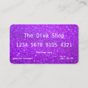 Business Card   Glitter Credit Card Purple