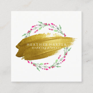 Business Card - Gold Brushstroke Wreath