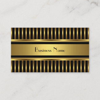 Business Card Gold Stripes on Black