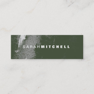 Business Card - Green & White Grunge Monogram