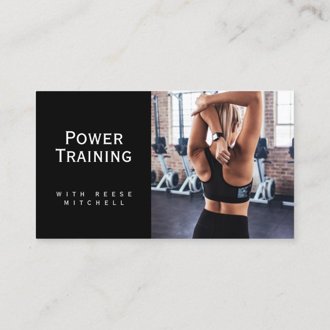 Business Card, Gym Training photo customisable Card (Back)