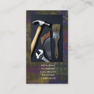 Business card handyman services with background
