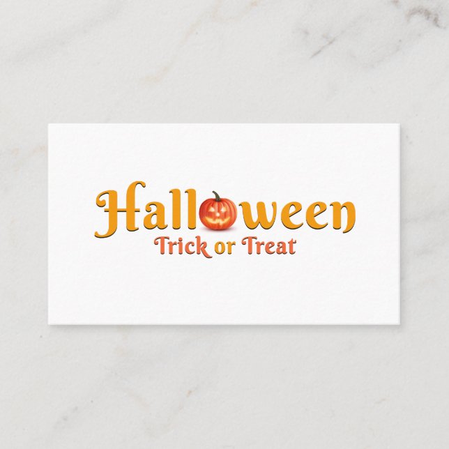 Business Card happy halloween trick or treat (Front)