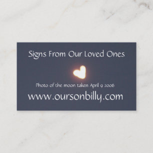 Business card heart shaped moon