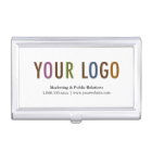 Business Card Holder Silver Metal Case Custom Logo
