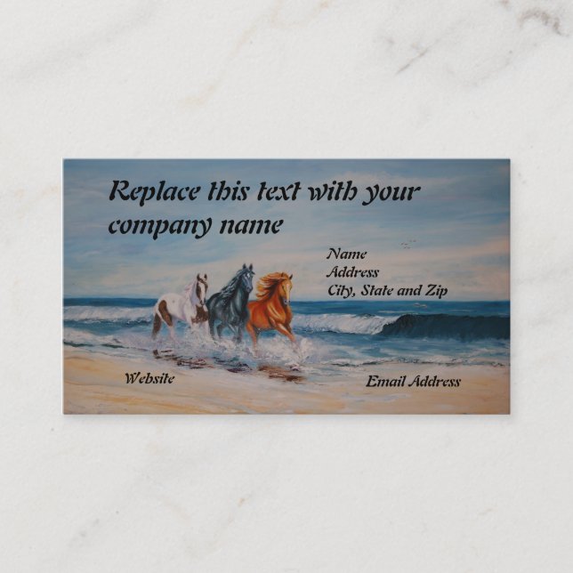 Business Card, Horses in the Surf Business Card (Front)