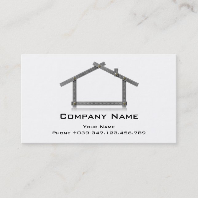 Business Card House Metal Metre Tool (Front)