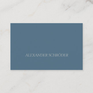 Business card in blue gray with white