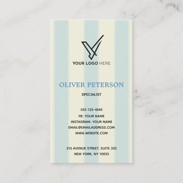 Business card in vintage background logo. (Front)