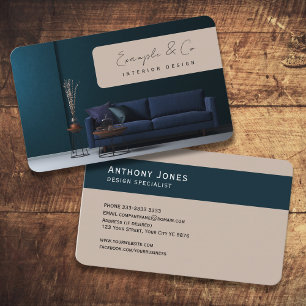Business Card, Interior Design dark hues Card