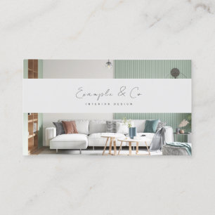 Business Card, Interior Design pastel green Business Card