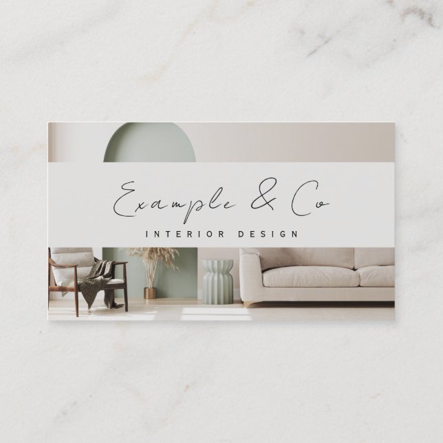 Business Card, Interior Design photo customisable Card (Back)
