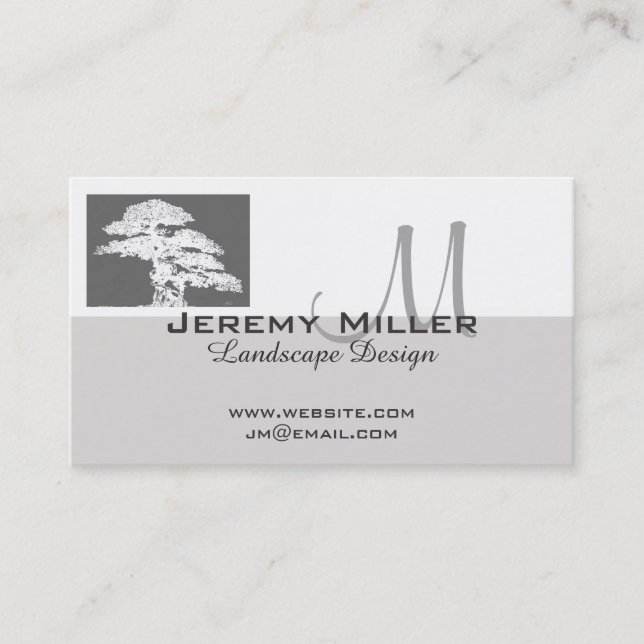 business card landscape design bonsai tree art (Front)
