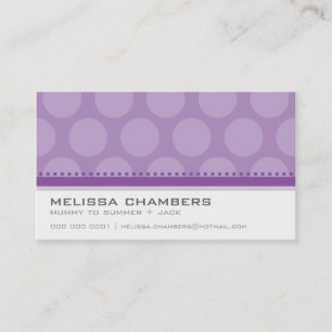 BUSINESS CARD large spot pattern violet purple