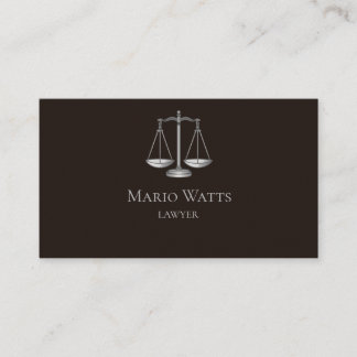 Business Card Lawyer Black and Grey