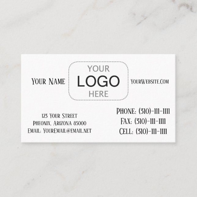 Business Card Layout (Front)