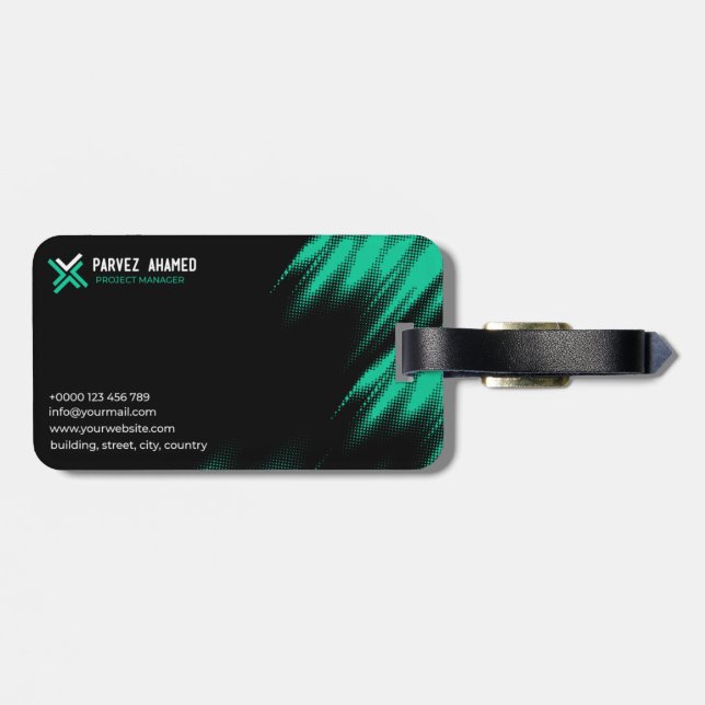 Business card luggage tag (Back Horizontal)