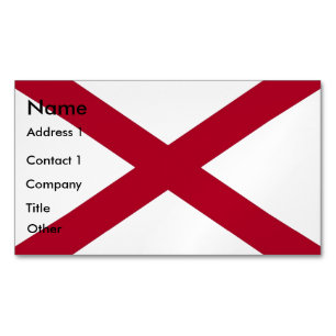Business Card Magnet with Flag of Alabama