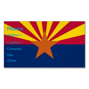 Business Card Magnet with Flag of Arizona