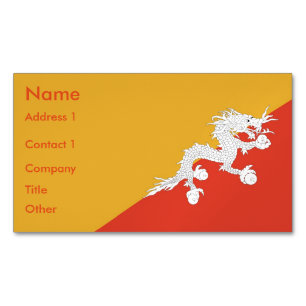 Business Card Magnet with Flag of Bhutan
