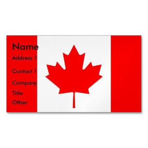 Business Card Magnet with Flag of Canada