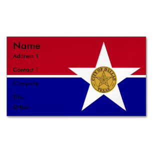 Business Card Magnet with Flag of Dallas