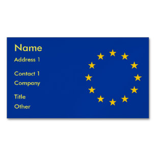Business Card Magnet with Flag of European Union