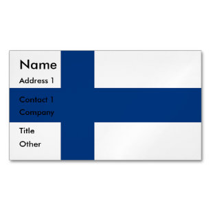 Business Card Magnet with Flag of Finland