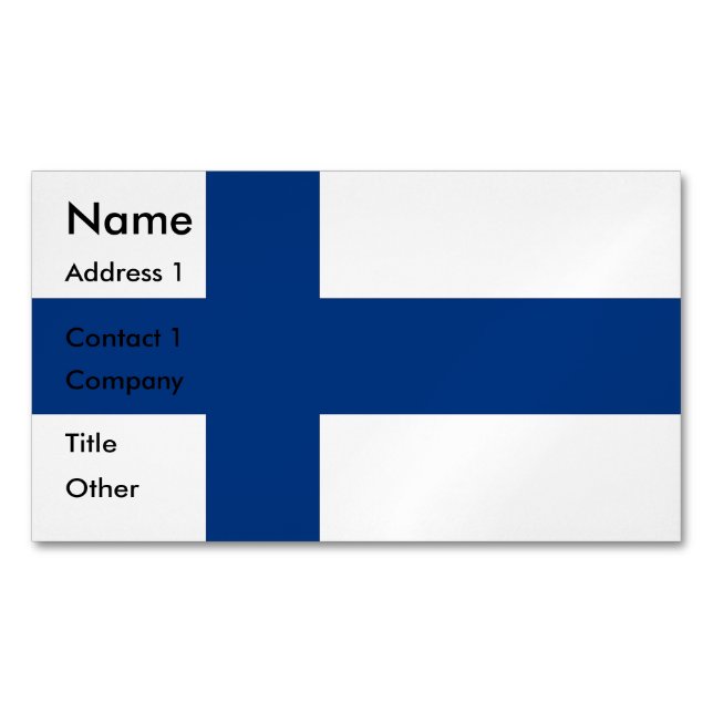 Business Card Magnet with Flag of Finland (Front)