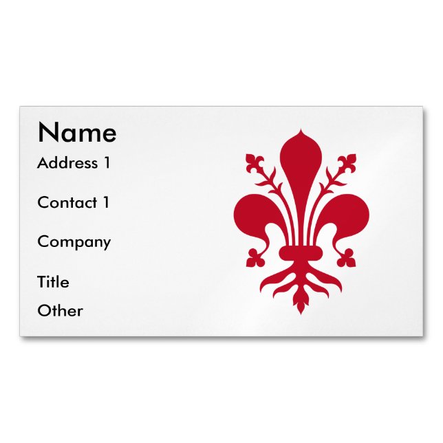 Business Card Magnet with Flag of Florence (Front)