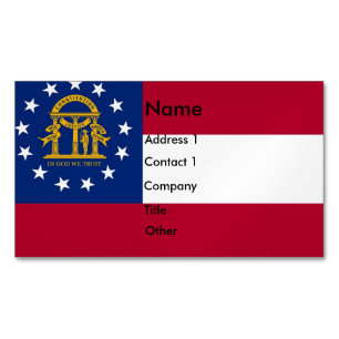 Business Card Magnet with Flag of Georgia