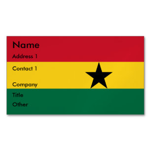 Business Card Magnet with Flag of Ghana