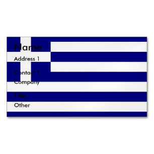Business Card Magnet with Flag of Greece