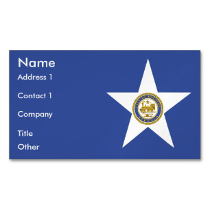 Business Card Magnet with Flag of Houston