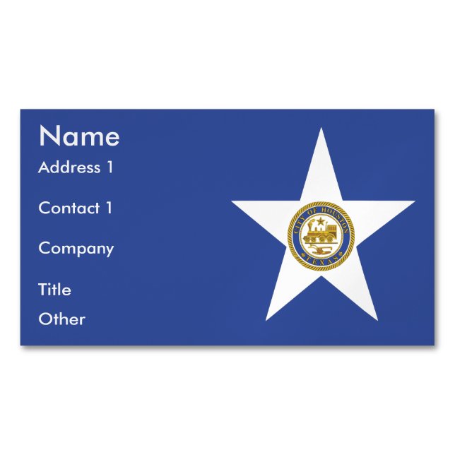 Business Card Magnet with Flag of Houston (Front)