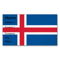 Business Card Magnet with Flag of Iceland