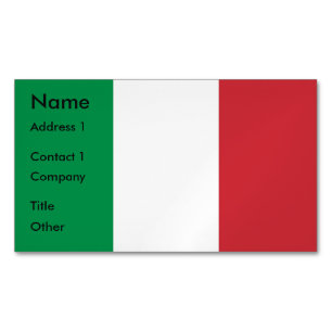 Business Card Magnet with Flag of Italy