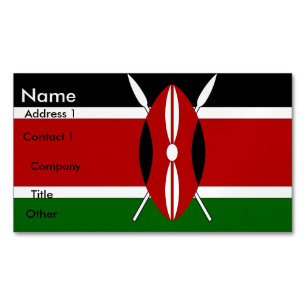 Business Card Magnet with Flag of Kenya