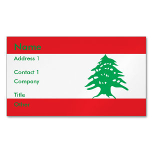 Business Card Magnet with Flag of Lebanon