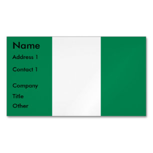 Business Card Magnet with Flag of Nigeria