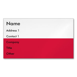 Business Card Magnet with Flag of Poland