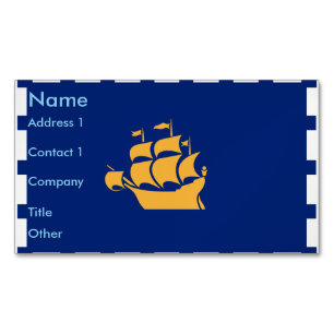Business Card Magnet with Flag of Quebec City